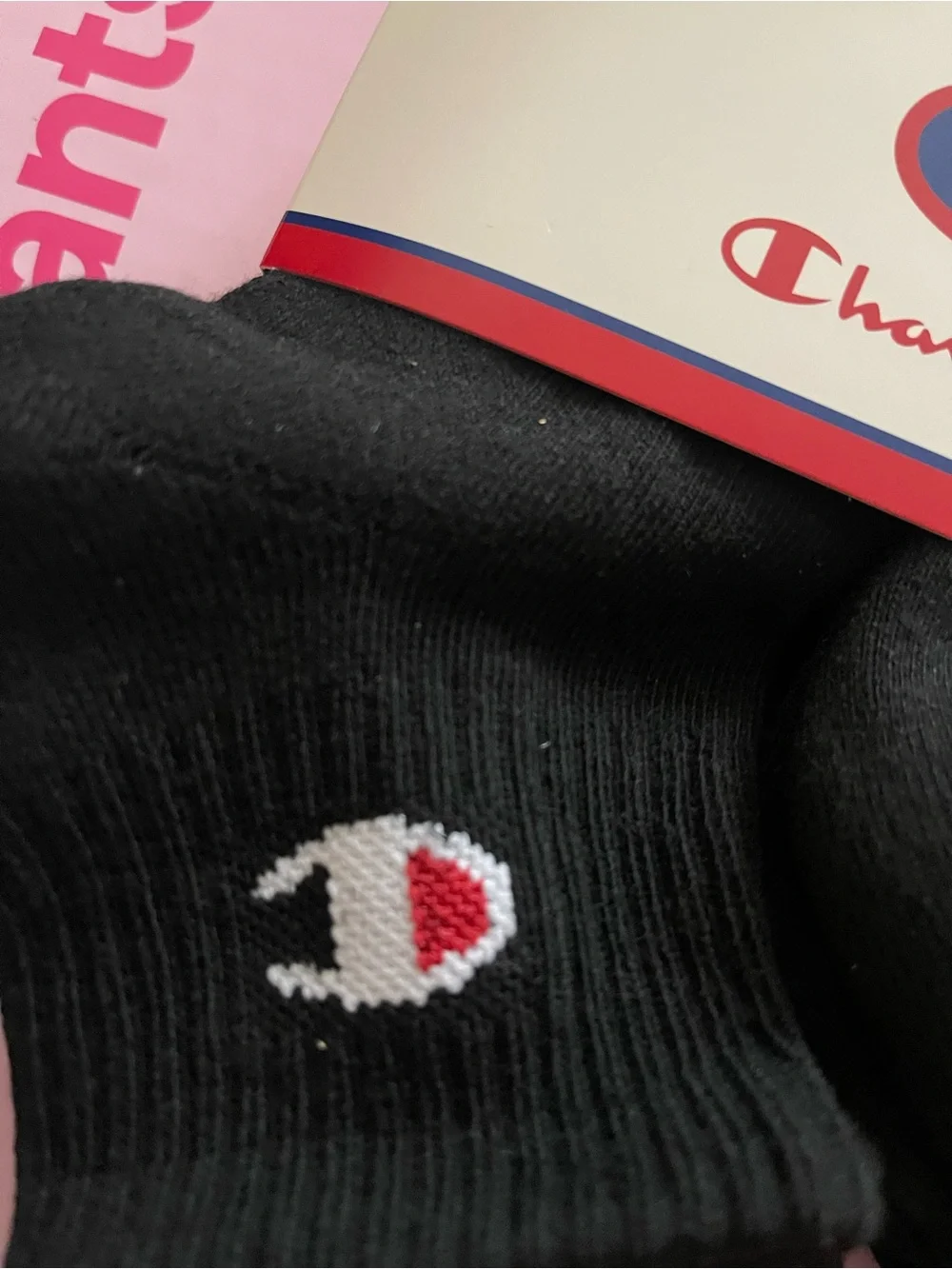 Champion Black Kids Crew Socks with Logo - 6 Pack